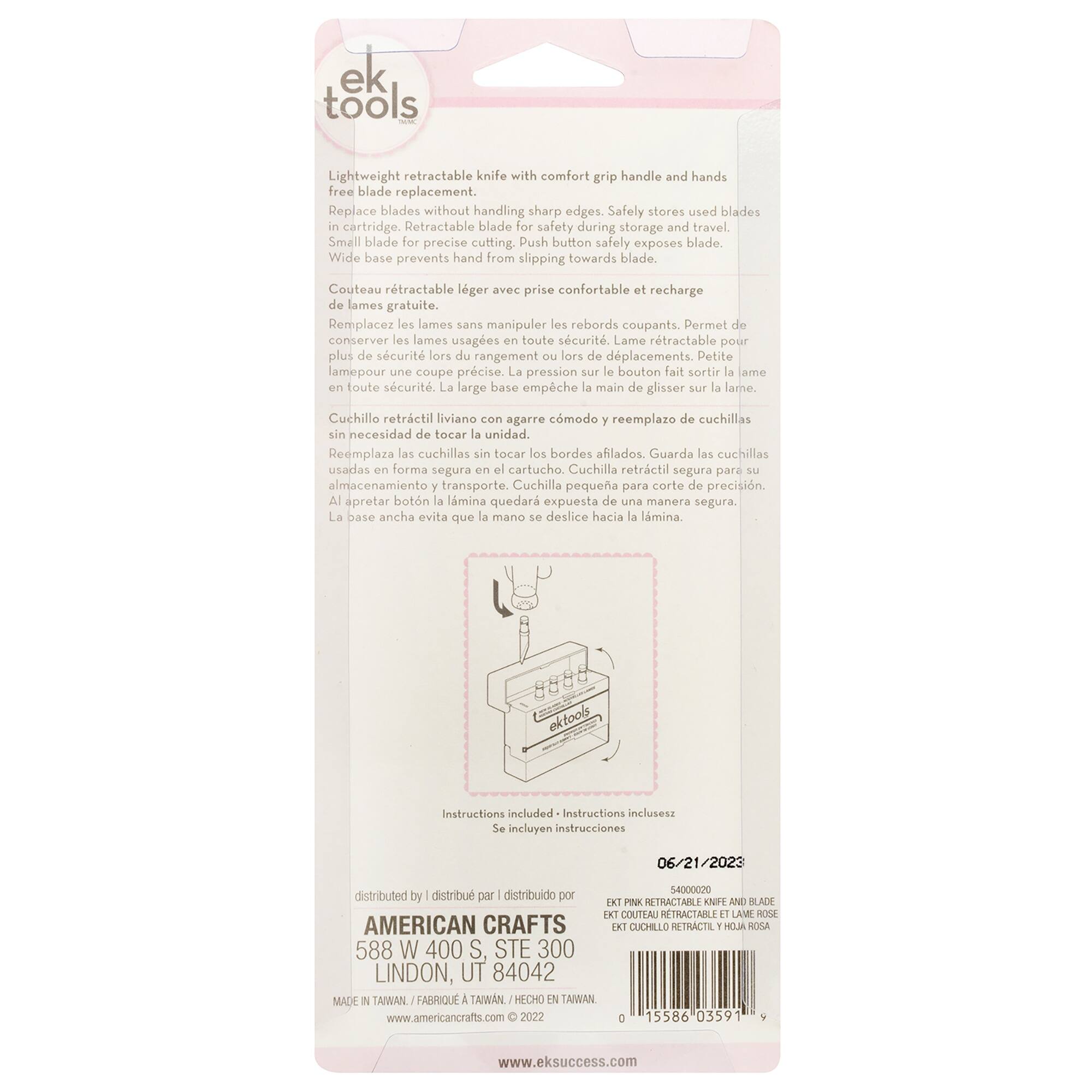 EK Tools Retractable Knife with 5 Replacement Blades